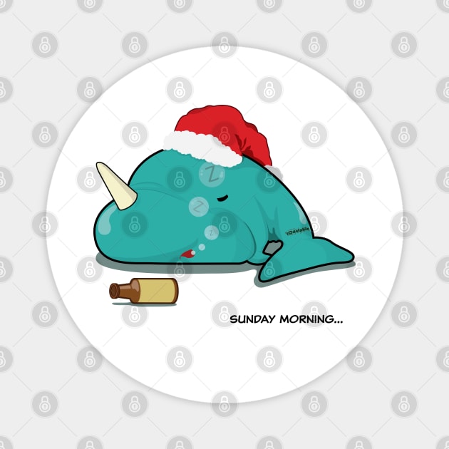 Narwhal on Sunday Morning Magnet by RCLWOW